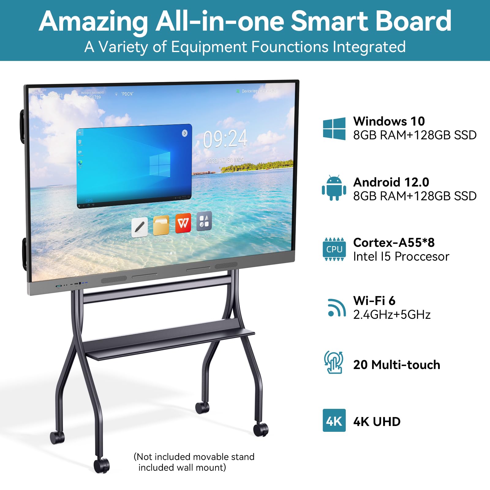 75 Inch Interactive Smart Whiteboard