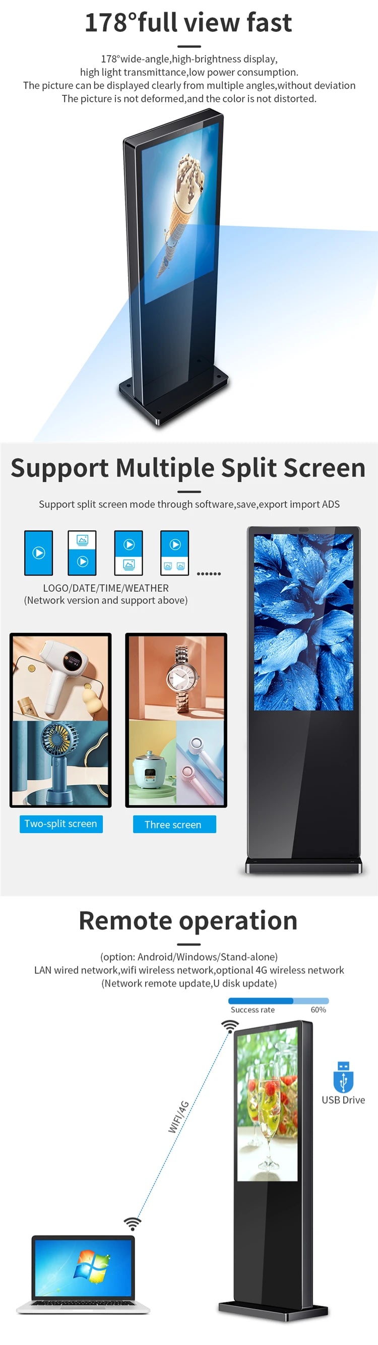 Slim Cabinet-Style Outdoor Digital Signage Totem — Design & functions reference 6