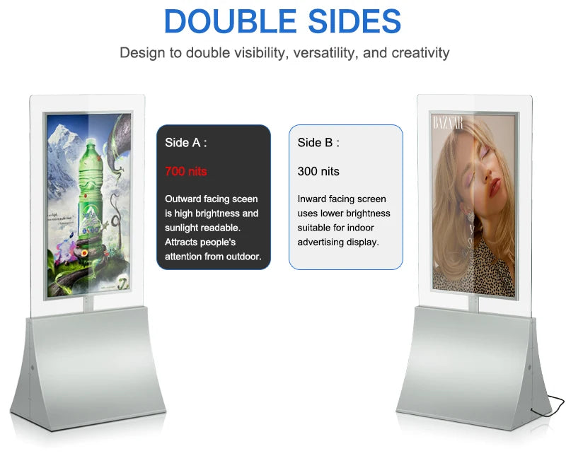Double-Sided Digital Signage with Wedge Base — Design & functions reference 3