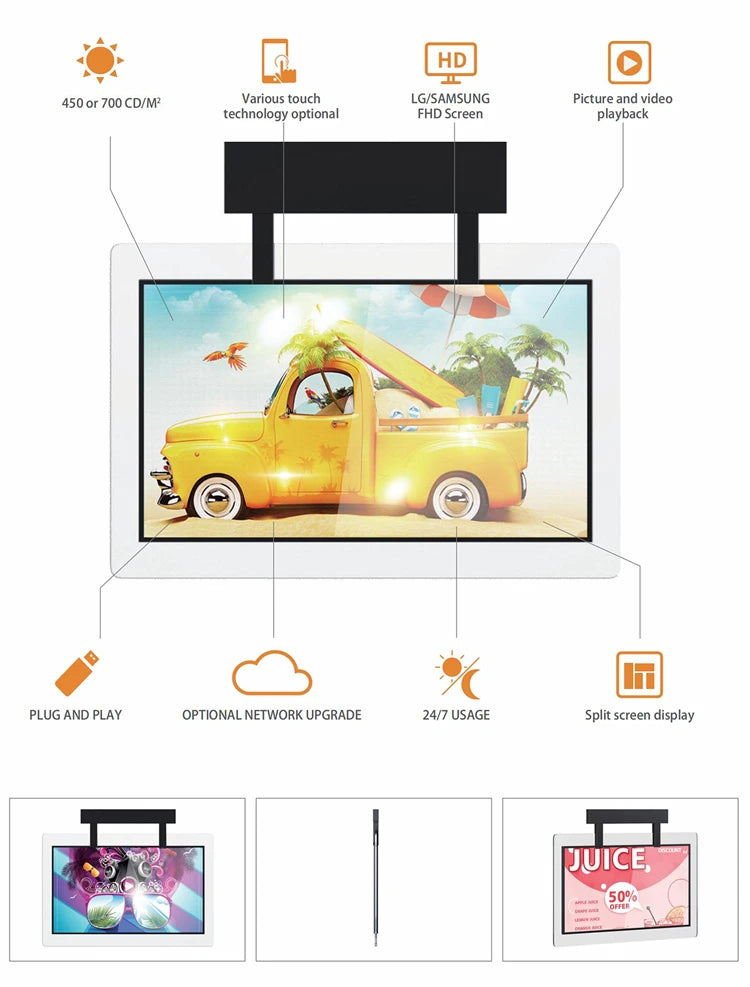 Double-Sided Frame-Hung Landscape Digital Signage — Design & functions reference 6