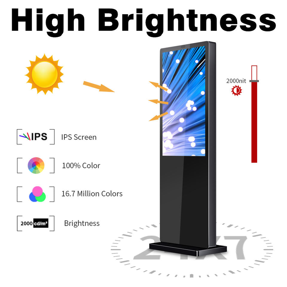 Gemdragon slim cabinet-style outdoor digital signage totem — supplier product view 2