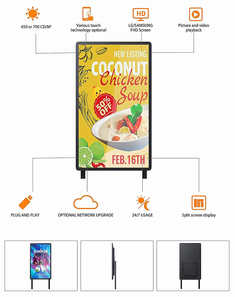 Open-Frame Portrait Digital Signage Stand — Design & functions reference 6
