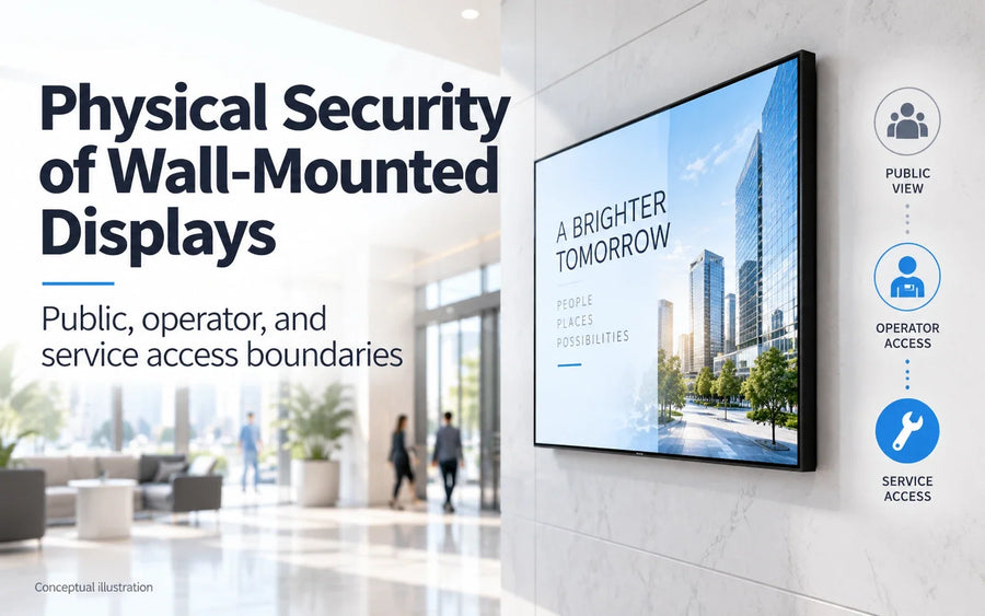 Conceptual closed wall display and controlled service access