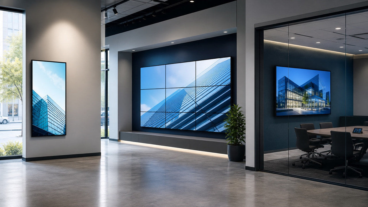 43 vs 55 vs 65 Inch Digital Signage: Size and Viewing Distance Guide cover image