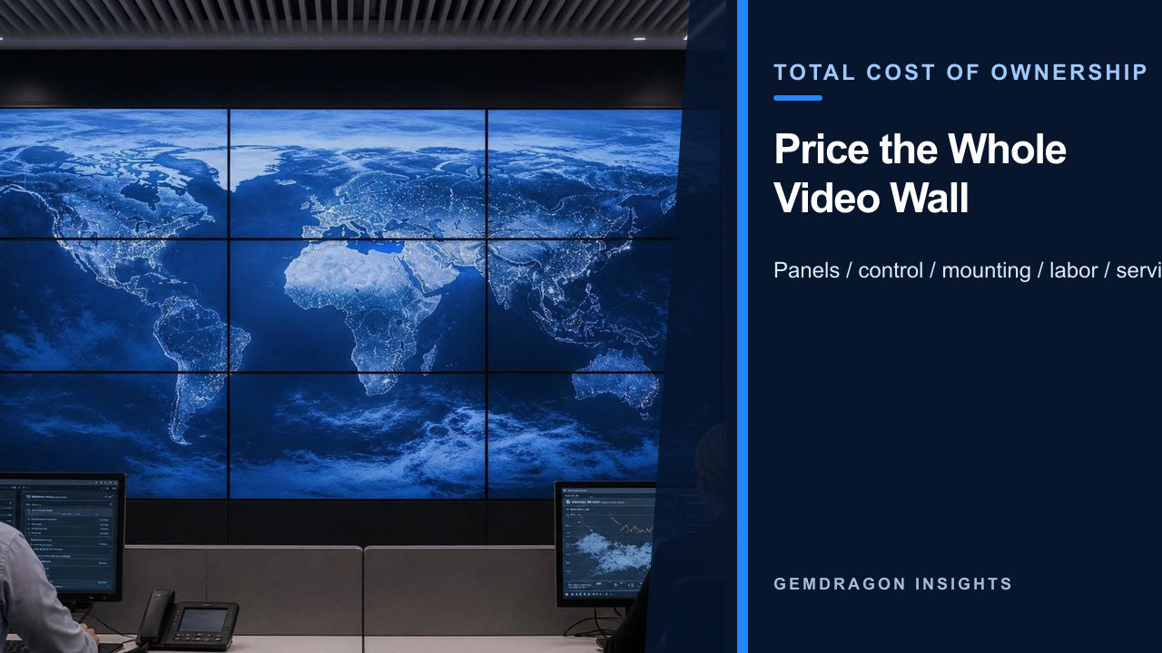 Operational video-wall installation illustrating total project cost beyond panel pricing