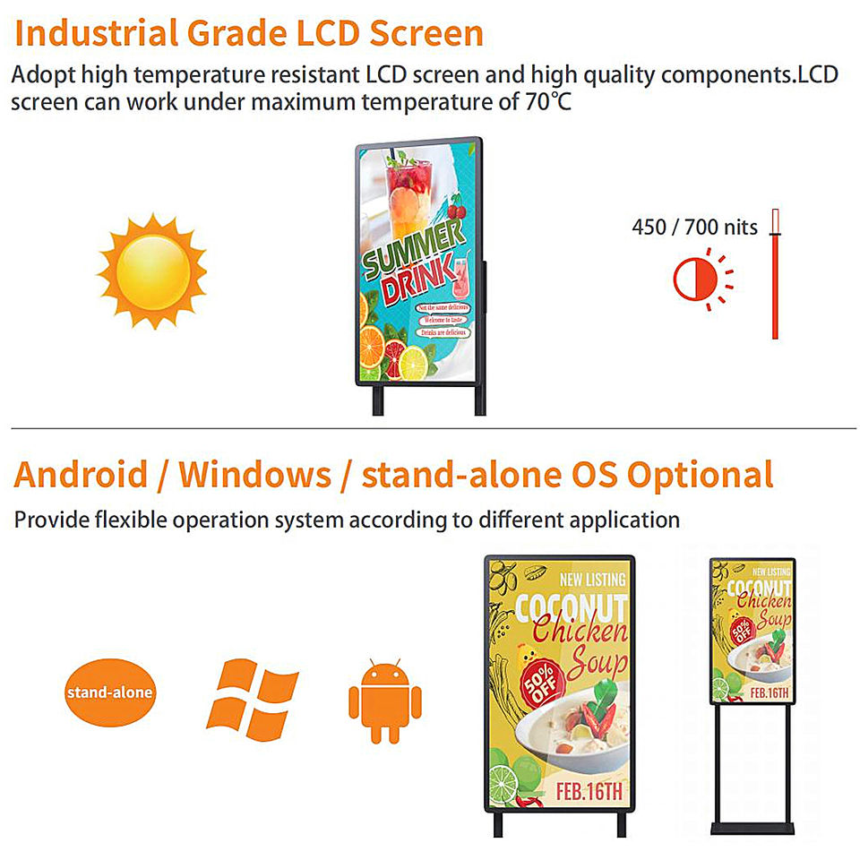 Gemdragon open-frame portrait digital signage stand — supplier product view 2