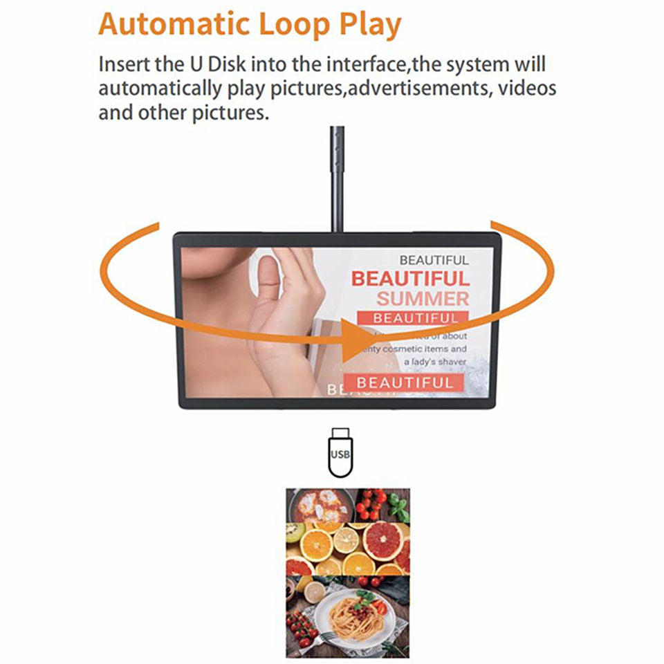 Gemdragon single-pole ceiling-mounted landscape digital signage — supplier product view 4