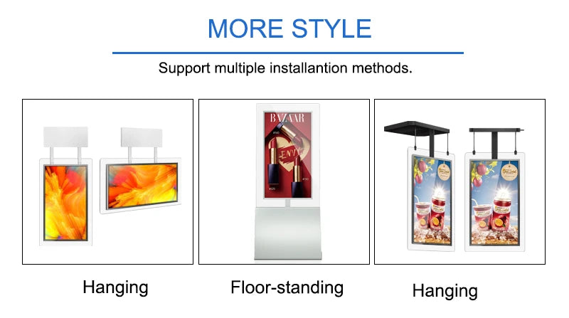 Double-Sided Digital Signage with Wedge Base — Other catalog illustrations reference 8