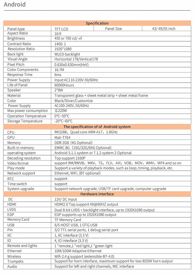 Single-Pole Ceiling-Mounted Landscape Digital Signage — Technical reference drawings reference 7