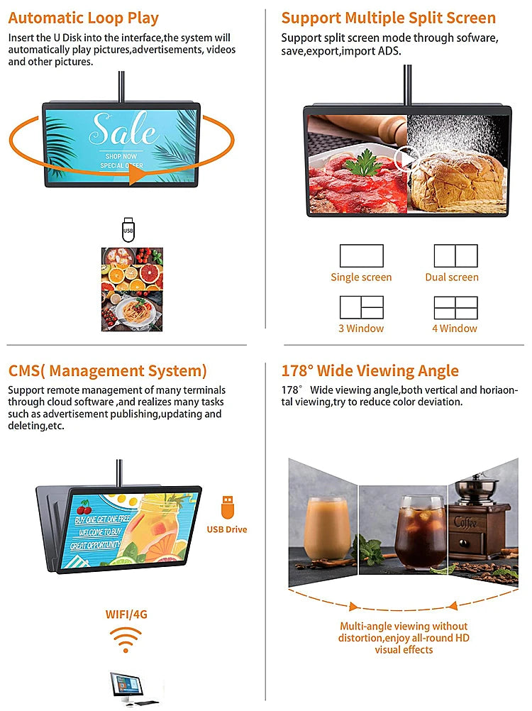 Single-Pole Suspended Landscape Digital Signage — Design & functions reference 4