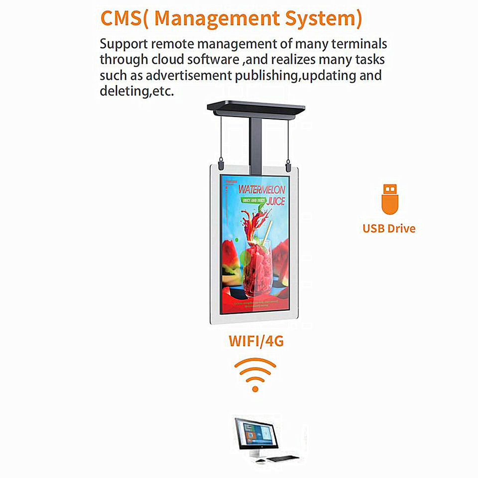 Gemdragon double-sided cable-hung portrait digital signage — supplier product view 5