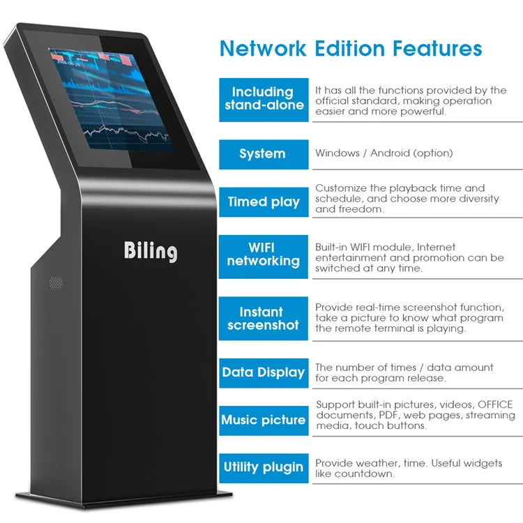 Slanted-Top Newspaper-Style Digital Signage Kiosk — Design & functions reference 15