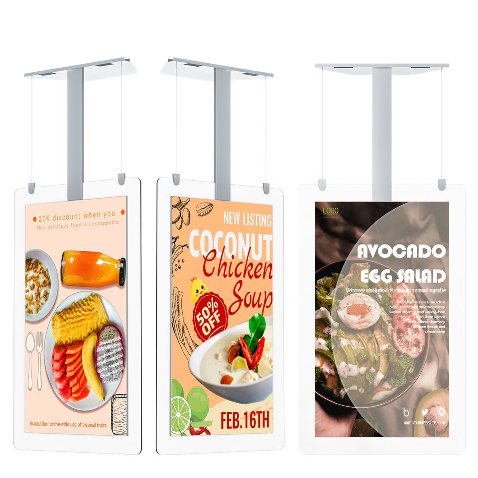 Gemdragon double-sided cable-hung portrait digital signage — supplier product view 7