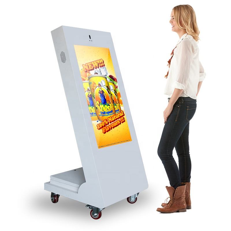 Gemdragon battery-powered slanted-screen digital signage cart — supplier product view 2