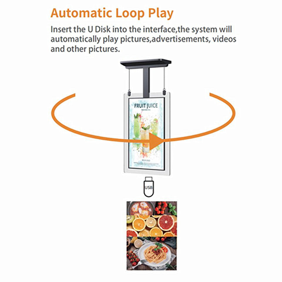Gemdragon double-sided cable-hung portrait digital signage — supplier product view 6