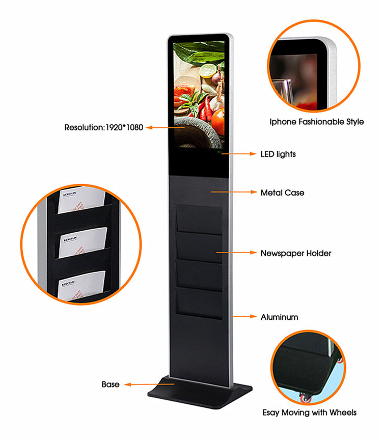 Gemdragon dual-screen tower display kiosk — supplier product view 3