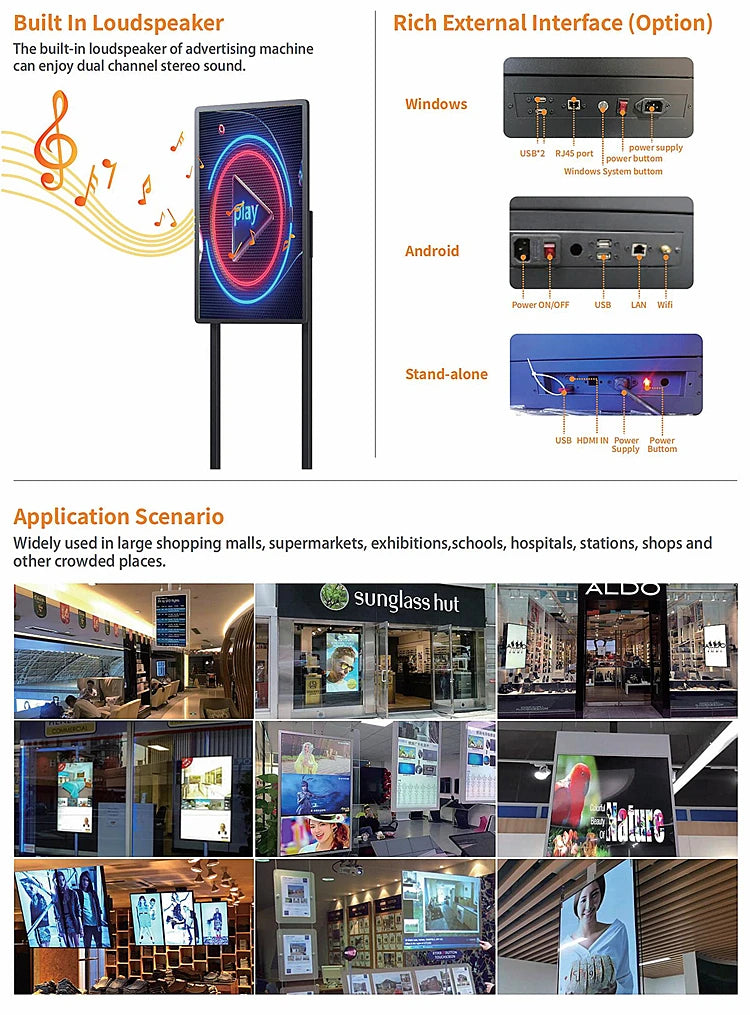 Open-Frame Portrait Digital Signage Stand — Application & installation references reference 5