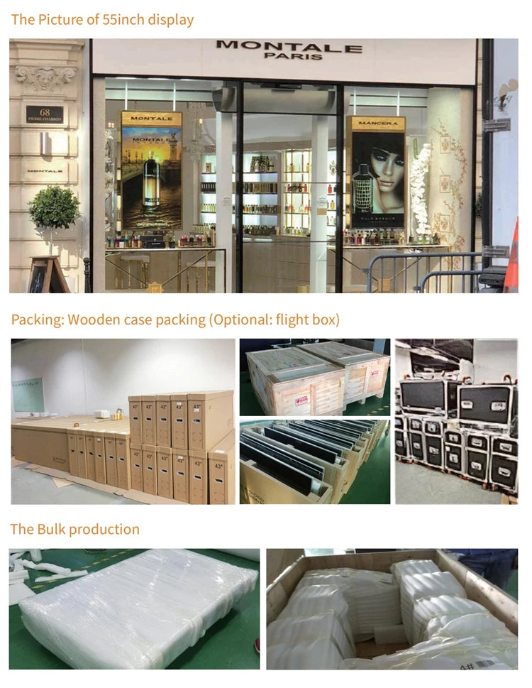 Cable-Suspended Landscape Digital Signage with Top Enclosure — Packaging & logistics materials reference 11