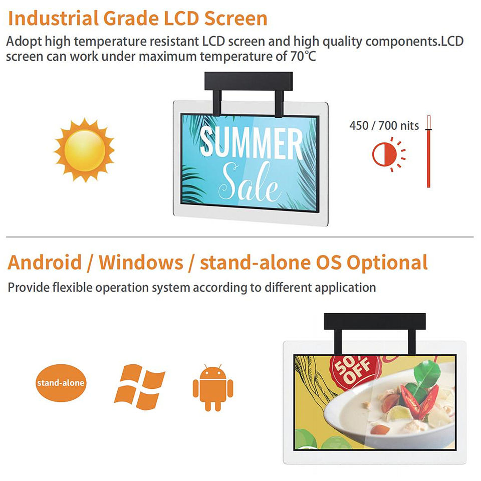 Gemdragon double-sided frame-hung landscape digital signage — supplier product view 2