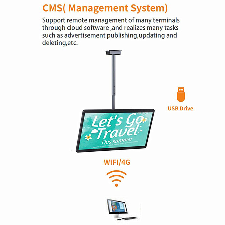 Gemdragon single-pole ceiling-mounted landscape digital signage — supplier product view 5