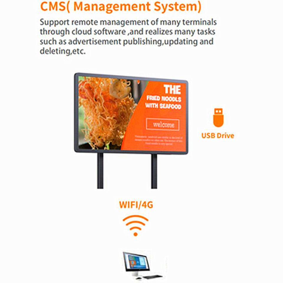Gemdragon open-frame landscape digital signage stand — supplier product view 3