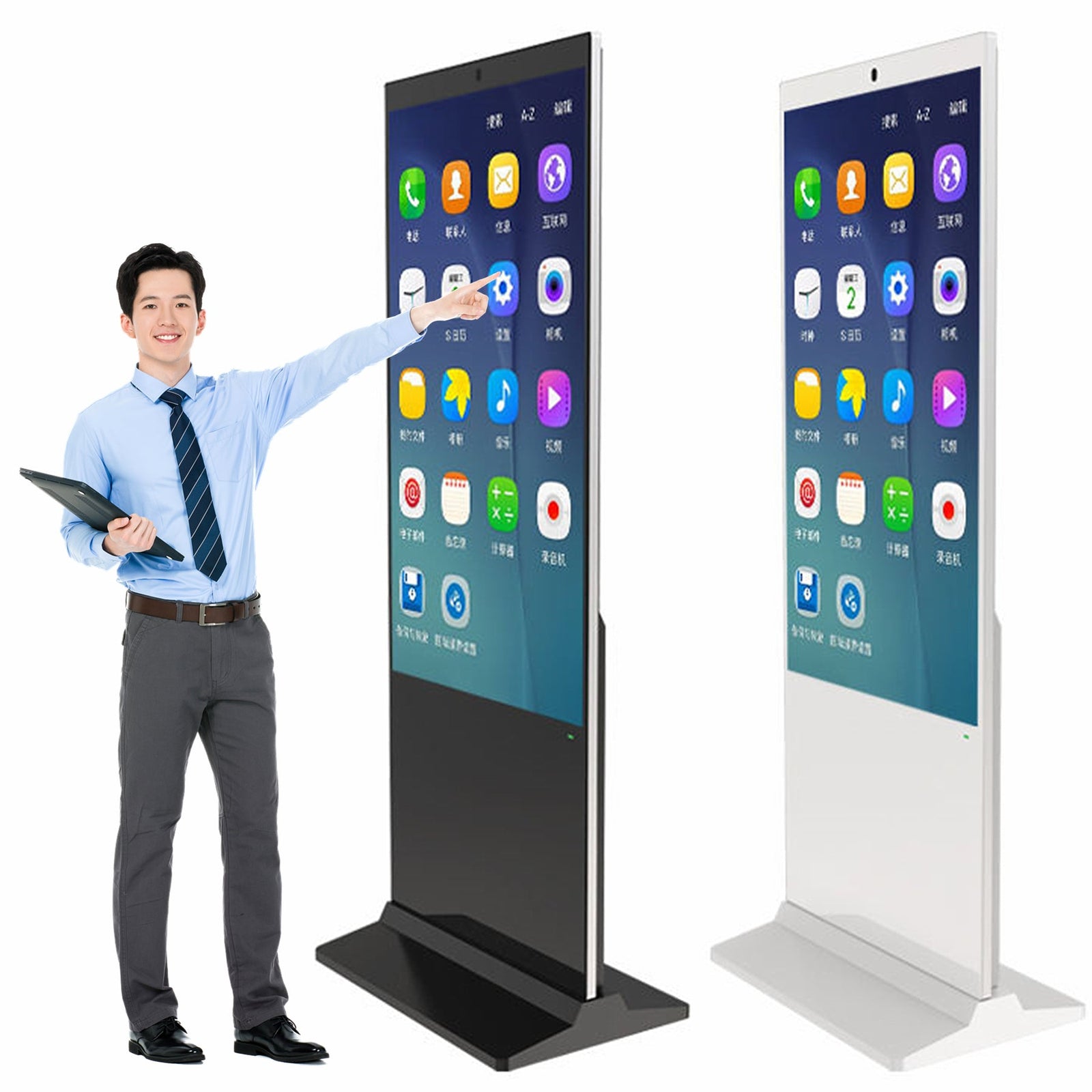 Digital signage CMS dashboard connected to commercial display hardware during compatibility testing