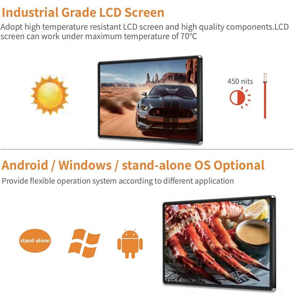 Commercial digital signage display and consumer television compared side by side